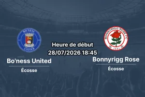 Pronostic Bo'ness United Bonnyrigg Rose – Newtown Park, Lowland League East 2026-27, 28 juillet