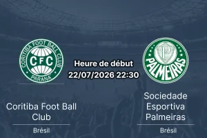 Pronostic Coritiba Palmeiras – Estádio Couto Pereira Curitiba, Série A Brésil, 22 juillet 2026