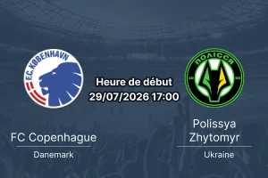 Pronostic Copenhague Polissya Zhytomyr – Telia Parken Copenhague, UECL Qualifications 2026, 29 juillet 2026