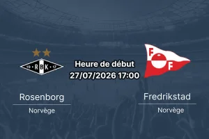 Pronostic Rosenborg Fredrikstad – Lerkendal Stadion, Trondheim, Eliteserien 2026 Round 15, 27 juillet 2026