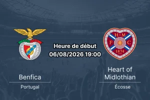 Pronostic Benfica Hearts – Estádio da Luz Lisbonne Europa League 6 août 2026