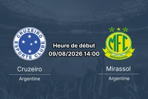 Pronostic Cruzeiro Mirassol – Mineirão Belo Horizonte Brasileirão 9 août 2026