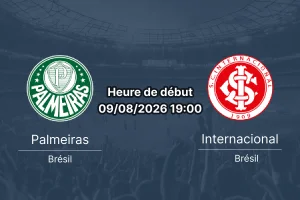 Pronostic Palmeiras Internacional – Nubank Parque São Paulo Brasileirão 9 août 2026