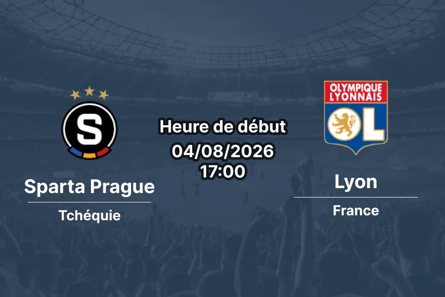 Pronostic Sparta Prague Lyon – Generali Arena, Prague, 3e tour qualif. Ligue des Champions 4 août 2026
